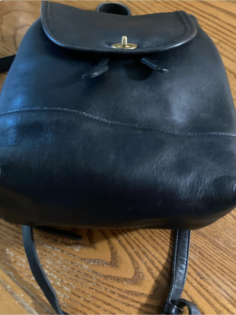 Coach Black Leather Backpack with Gold Hardware - Picture 12 of 15